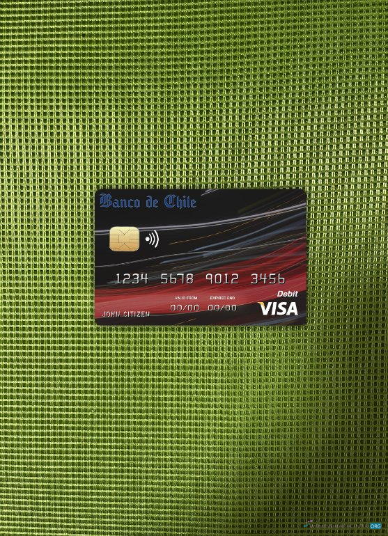 Download Chile Banco de Chile bank visa card photolook front Photoshop template